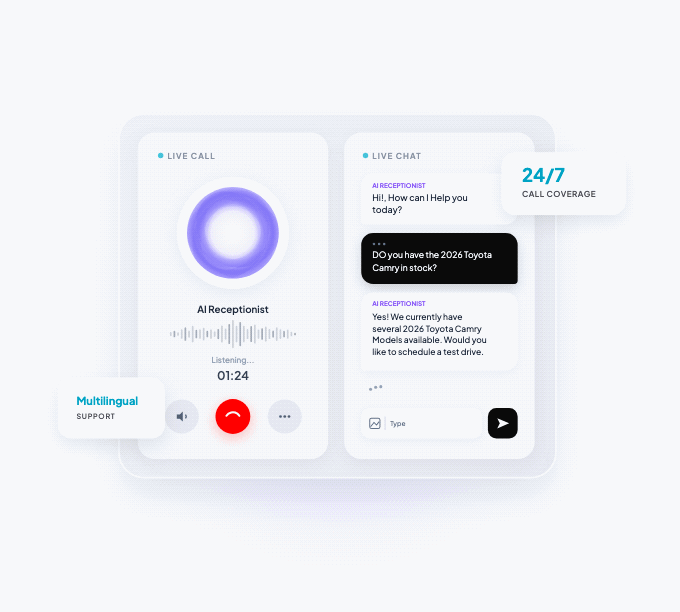 Spyne AI receptionist answering and booking a dealership call